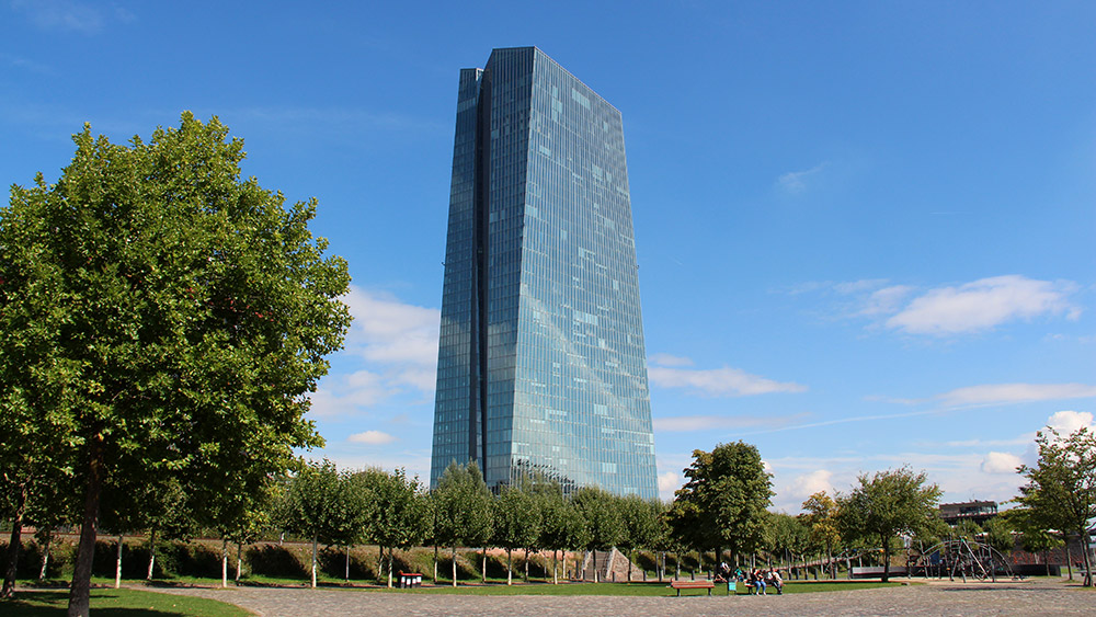 Die Europäische Zentralbank EZB im Ostend