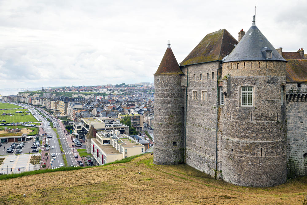 View on the castle and city Dieppe, Normandy, France