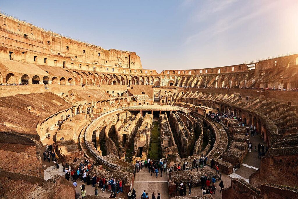 Colliseum and incidental people visiting it