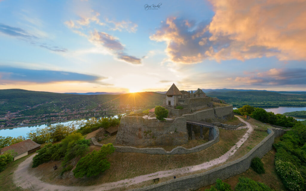 Amazing aerial landscapes about the Visegrad Castle in Hungary