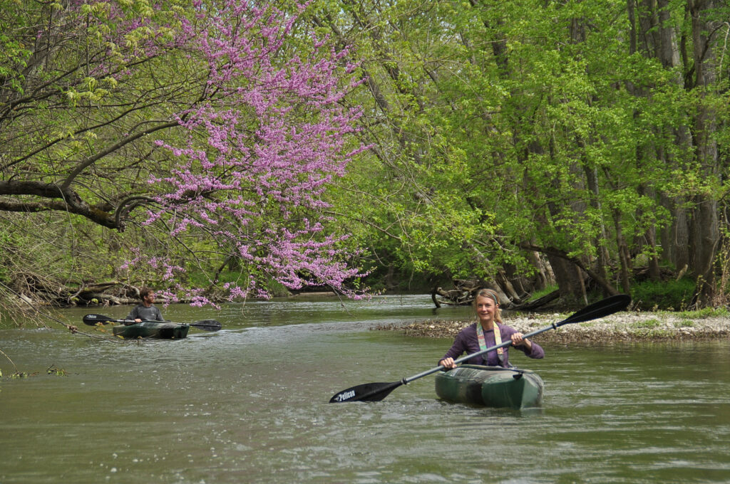 Annette Boose, photographer. Kayakers on Little Darby Creek. May 1, 2013.