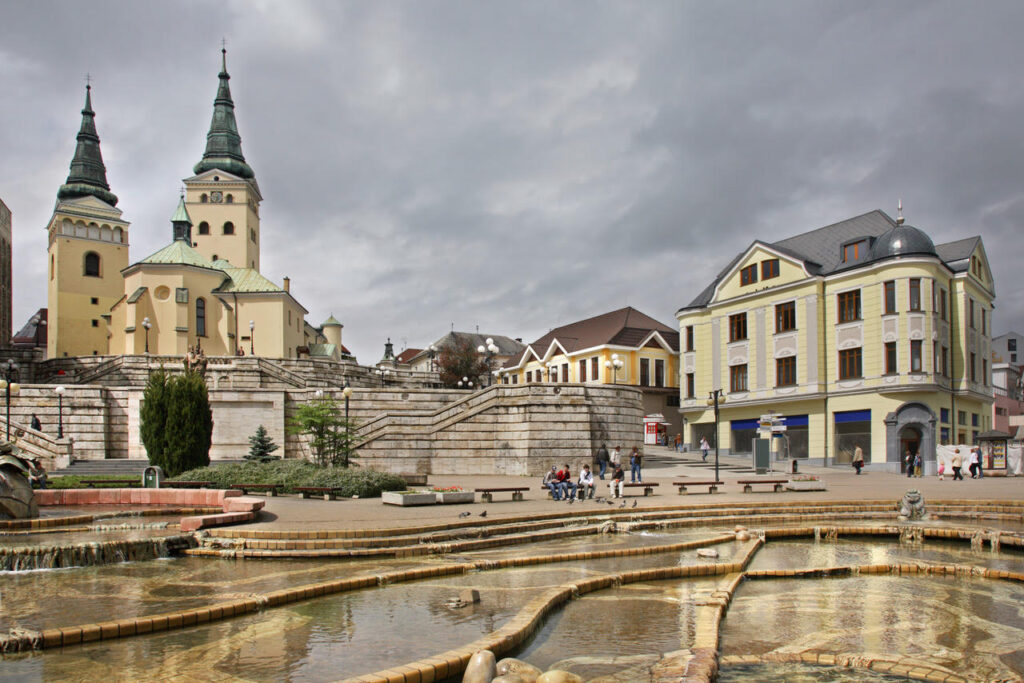 Andrej Hlinka square in Zilina. Slovakia