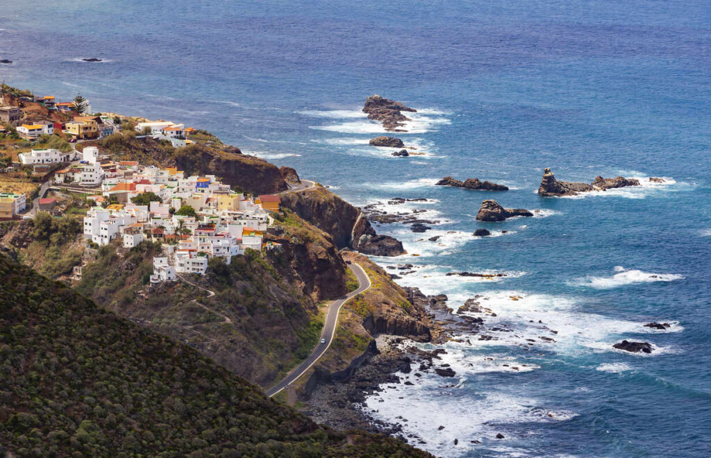 Spain, Province of Santa Cruz de Tenerife, Almaciga, Secluded village on rugged shore of Tenerife island