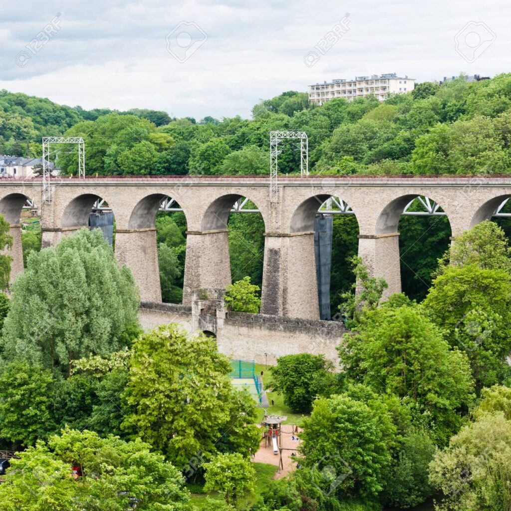 Old Bridge - Passerelle Bridge Or Luxembourg Viaduct In Luxembou